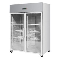 Edelstahlkühlschrank mit Glasstür, Inhalt 1333 Liter, GN2/1