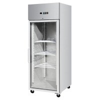Edelstahlkühlschrank mit Glasstür, Inhalt 610...