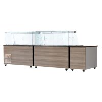 SNACK-Line, Kalte Theke, 5x GN1/1, Granit rosa-grau, OHNE Glas, 188x82x85.5