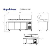 Zubereitungstisch 3 Türen, 202 x 80