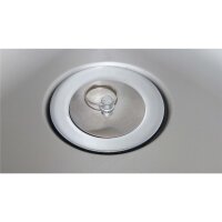 Spültisch aus Edelstahl, zwei Becken Mitte, 140 x 60