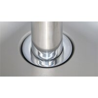 Spültisch aus Edelstahl, zwei Becken Mitte, 140 x 60