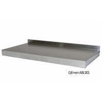 Wandbord Edelstahl verstärkt, 1 Boden, 160x30