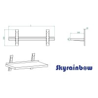 Wandbord Edelstahl verstärkt, 1 Boden, 60x30