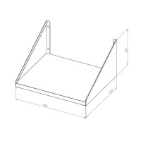 Wandbord Edelstahl, Gerätebord extra stabil, 1 Boden, 60x50