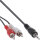 InLine® Cinch/Klinke Kabel, 2x Cinch Stecker an 3,5mm Klinke Stecker, 10m