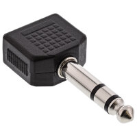 InLine® Audio Adapter Stereo, 6,3mm Klinke Stecker an 2x 3,5mm Klinke Buchse