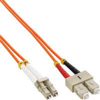 InLine® LWL Duplex Kabel, LC/SC, 50/125µm, OM2, 3m