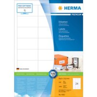 2.400 HERMA Etiketten 4262 weiß 64,6 x 33,8 mm