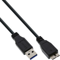 InLine® USB 3.2 Gen.1 Kabel, A an Micro B, schwarz, 1,5m