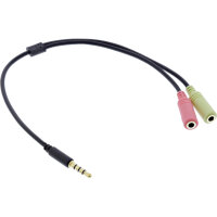 InLine® Headset Adapterkabel, 3,5mm Stecker an...