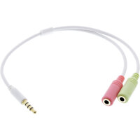 InLine® Headset Adapterkabel, 3,5mm Stecker an...