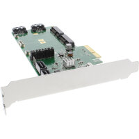 InLine® Schnittstellenkarte, 4x SATA 6Gb/s, RAID 0,1,10 JBOD, mit 4x SATA + 2x mSATA, PCIe 2.0 (PCI-Express)