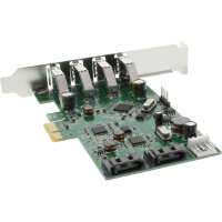 InLine® Schnittstellenkarte, 4x USB 3.0 + 2x SATA 6Gb/s, PCIe, inkl. Low-Profile