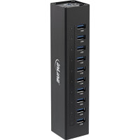 InLine® USB 3.0 Hub, 10 Port, Aluminiumgehäuse,...