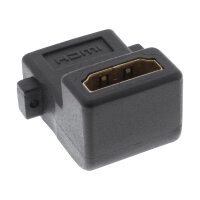 InLine® HDMI Adapter zum Einbau mit Gewinde, HDMI A Buchse/Buchse, gewinkelt
