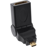 InLine® HDMI Adapter, HDMI A Buchse auf Micro HDMI D Stecker, flexibel, 4K2K