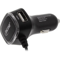 InLine® USB KFZ Ladegerät Stromadapter, 12/24VDC zu 5V / 3.1A , 2x USB A + Micro