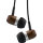 InLine® woodin-ear, In-Ear Headset mit Kabelmikrofon und Funktionstaste, Walnuss
