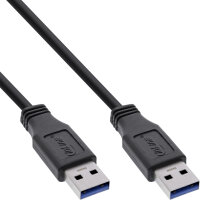 InLine® USB 3.2 Gen.1 Kabel, A an A, schwarz, 1m