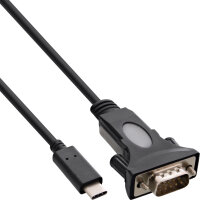 InLine® USB zu Seriell Adapterkabel, USB-C an 9pol Sub D Stecker, 1,8m