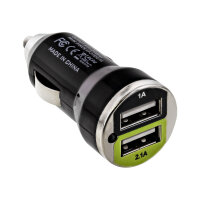 InLine® USB DUAL+ KFZ-Ladeset, Stromadapter 1m Kabel, 12/24VDC zu 5V DC/2.1A