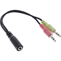InLine® Audio Headset Adapterkabel, 2x 3,5mm Stecker...