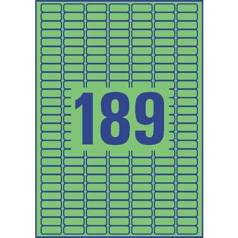 L6049-20 Etiketten - 25,4 x 10 mm, grün, 3.780 Etiketten/20 Blatt, wiederablösbar