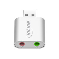 InLine® USB Audio Soundadapter, Mini Aluminium Gehäuse