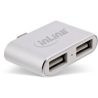 InLine® Mini USB 2.0 Hub, USB C Stecker auf 2x USB A...