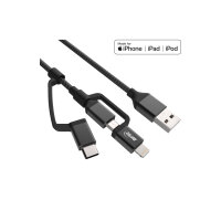 InLine® 3-in1 USB Kabel, Micro-USB/Lightning/USB-C,...