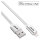 InLine® Lightning USB Kabel, für iPad, iPhone, iPod, silber/Alu, 2m MFi-zert.
