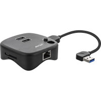InLine® USB 3.0 Multiadapter, 2xUSB-A, RJ45, SD/MicroSD Cardreader, schwarz