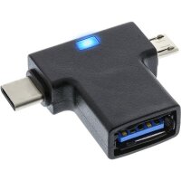 InLine® USB 3.1/2.0 T-Adapter, USB-C Stecker oder...