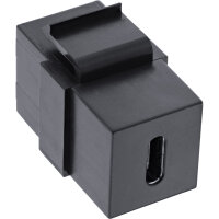 InLine® USB 3.1 Keystone Snap-In Einsatz, USB-C Buchse / Buchse, schwarz