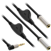 InLine® Slim Audio Y-Kabel Klinke 3,5mm ST an 2x BU,...