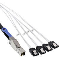InLine® Mini SAS HD Kabel, SFF-8644 zu 4x SATA,...