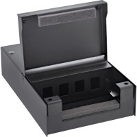 InLine® Anschlussdose Aufputz für 4x Keystone RJ45 Buchse, Metall, schwarz