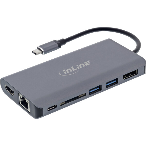 InLine® 7-in-1 USB-C Dockingstation, HDMI, DisplayPort, USB 3.2, SD, MST, PD