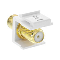 InLine® Keystone Einbauadapter, für Sat-Kabel, 2x F-Buchsen, weiß
