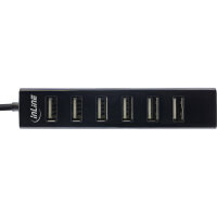 InLine® USB 2.0 Hub, 7 Port, schwarz, mit USB DC Kabel, schwarz