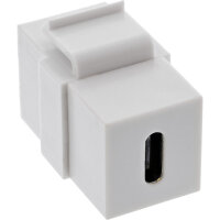 InLine® USB 3.1 Keystone Snap-In Einsatz, USB-C Buchse / Buchse, weiß