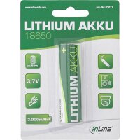 InLine® Lithium-Ionen Akku, 3000mAh, 18650