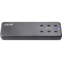 InLine® Multiport Netzteil, Ladegerät, 6x USB-C, PD 3.0, GaN, schwarz