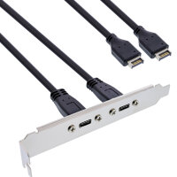 InLine® Slotblende 2x USB-C zu USB 3.2 Frontpanel...