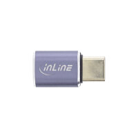 InLine® USB4 Adapter, USB-C Stecker/Buchse, Aluminium, grau