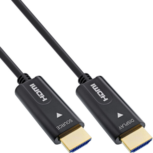 InLine® HDMI AOC Kabel, High Speed HDMI mit Ethernet 4K/60Hz Stecker/Stecker 50m
