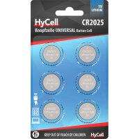 6 HyCell Knopfzellen CR2025 3,0 V