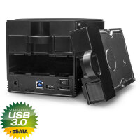 FANTEC SQ-X2RU3e 2x 3,5" Gehäuse, SATA zu USB 3.0 + eSATA, RAID, schwarz