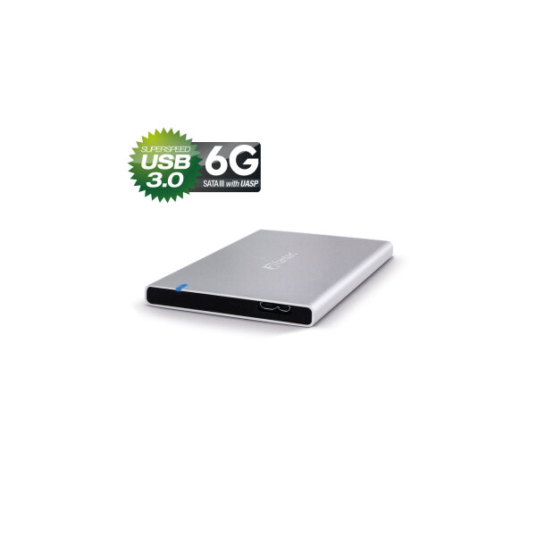FANTEC ALU7MMU3, 2,5" Aluminium Gehäuse für SATA & SSD-Festplatte, USB 3.0